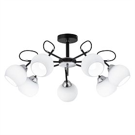 Потолочная люстра Citilux Стивен CL141271, арматура черная, плафоны стекло белое - фото 1