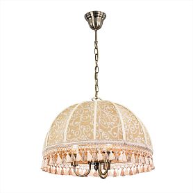 Подвесная люстра Citilux Базель CL407135, арматура бронза, плафоны текстиль кофейный - фото 1