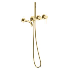 Смеситель Vincea Groove VBTW-4G1BG для ванны с душем, встраиваемый, цвет брашированное золото - фото 1