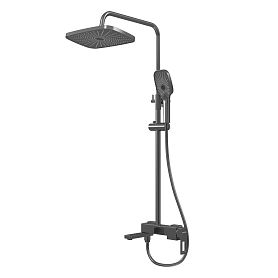 Душевая стойка Grossman Pragma 500.K35.03.420, с верхним душем, смесителем, цвет графит сатиновый - фото 1