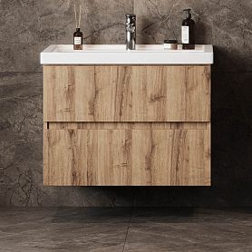 Тумба под раковину Оника Дарон 80, цвет дуб крафт золотой - фото 1