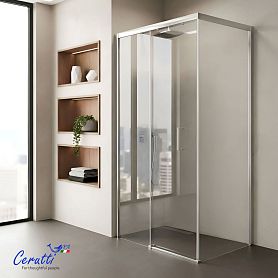 Душевой уголок CeruttiSPA Vito 110 110x80, стекло прозрачное, профиль хром - фото 1
