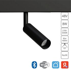 Магнитный трековый светильник Arte Lamp Linea A4690PL-1BK, арматура черная    - фото 1
