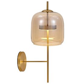 Бра Arte Lamp Padova A2404AP-1AM, арматура латунь, плафон стекло янтарное - фото 1