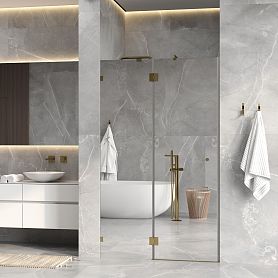 Душевая дверь WasserKRAFT Ems 76H05L-MR 120x200, левая, стекло зеркальное, профиль золото глянцевое - фото 1