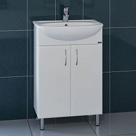 Тумба под раковину Санта Уют 55 напольная, с дверцами, цвет белый - фото 1