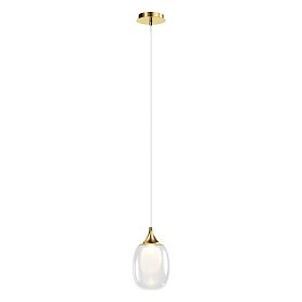 Подвесной светильник Maytoni Aura MOD016PL-01BS1, арматура латунь, плафон стекло прозрачное / белое - фото 1