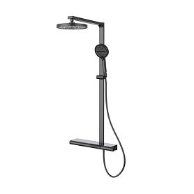 Душевая стойка Vincea Aspire VSFS-4AS1GM, с верхним душем, смесителем, цвет вороненая сталь - фото 1