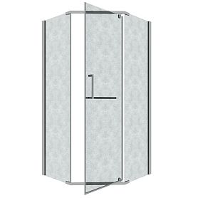 Душевой уголок Grossman Pragma 302.K33.03.1010.10.02 100х100, стекло шиншилла, профиль хром - фото 1