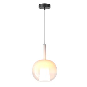 Подвесной светильник Maytoni Duality MOD271PL-01W2, арматура черная, профиль стекло белое - фото 1