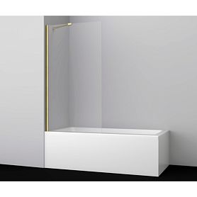 Шторка на ванну WasserKRAFT Aisch 55P01-80 F 80x140, стекло прозрачное, профиль золото матовое - фото 1