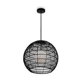 Подвесной светильник Maytoni Cane MOD204PL-01B, арматура черная, профиль ротанг черный - фото 1