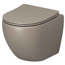 Унитаз Grossman Color GR-4455 BRLMS подвесной, безободковый, с сиденьем микролифт, цвет светло-коричневый матовый - фото 1