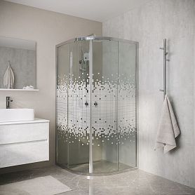 Душевой уголок Niagara Eco NG-1001-14 90х90, стекло мозаика, профиль хром глянцевый - фото 1