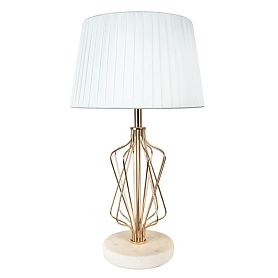 Декоративная настольная лампа Arte Lamp Fire A4035LT-1GO, арматура золото, плафон ткань белая - фото 1