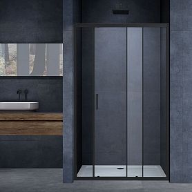 Душевая дверь Vincea Alpha VDS-3AL 120x190, стекло прозрачное, профиль черный - фото 1