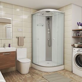 Душевая кабина Niagara Eco E100/13/MT 100х100, стекло матовое, профиль хром матовый, с крышей - фото 1