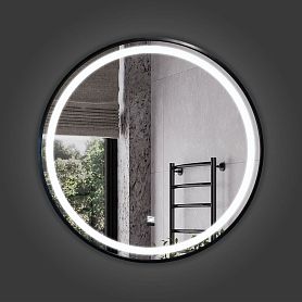 Зеркало Comforty Лея 75, с подсветкой, функцией антизапотевания, цвет черный - фото 1