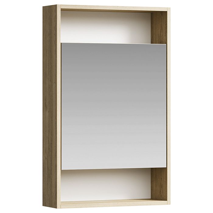 Шкаф-зеркало Aqwella City 50, цвет дуб балтийский / белый