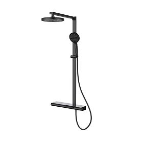 Душевая стойка Vincea Arco VSFS-4AR1MB, с верхним душем, смесителем, цвет черный - фото 1