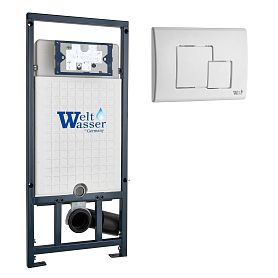 Инсталляция Weltwasser Marberg 507 SE WT для подвесного унитаза, с белой кнопкой смыва 507 SE GL-WT - фото 1