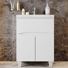 Тумба под раковину Оника Стрим 60, напольная, цвет белый - фото 1