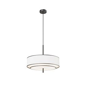 Подвесной светильник Maytoni Bergamo MOD613PL-05W, арматура черная, профиль текстиль белый / черный - фото 1