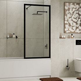 Шторка на ванну WasserKRAFT Abens 20W01-80 MBF 80x160, стекло прозрачное, профиль черный матовый - фото 1