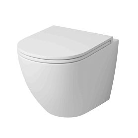 Унитаз Grossman Color GR-4455 MSQ, подвесной, безободковый, смыв Торнадо, с сиденьем микролиф, цвет белый матовый - фото 1