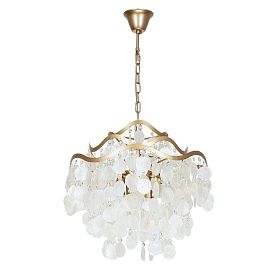 Подвесная люстра Arte Lamp Pipirima A4065SP-6SG, арматура матовое золото, плафон хрусталь / перламутр белый - фото 1