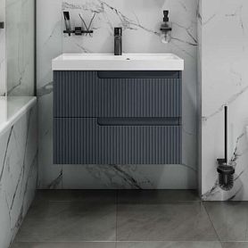 Тумба под раковину Санта Альтаир 70, подвесная, 2 ящика, цвет графит матовый - фото 1