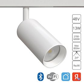 Магнитный трековый светильник Arte Lamp Linea A4691PL-1WH, арматура белая    - фото 1