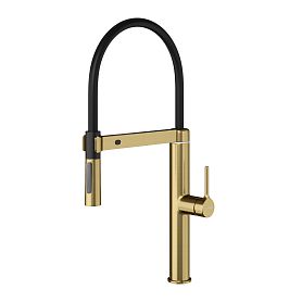 Смеситель WasserKRAFT A8887 для кухни, с гибким изливом, сенсорный, цвет золото матовое / черный - фото 1