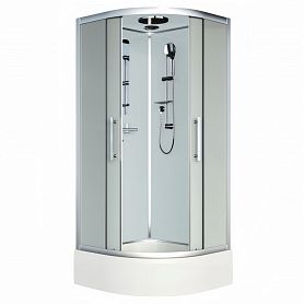 Душевая кабина Esbano Elegancia EST-90CRM 90x90, стекло рифленое, профиль хром матовый, с крышей - фото 1
