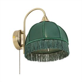 Бра Citilux Базель CL407312, арматура бронза, плафоны текстиль зеленый - фото 1