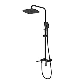 Душевая стойка Grossman Advans 500.K35.09.210, с верхним душем, смесителем, цвет черный матовый - фото 1