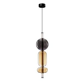 Подвесной светильник Arte Lamp Vassoio A6835SP-12AM, арматура черная, плафон стекло янтарное - фото 1