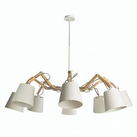 Подвесная люстра Arte Lamp Pinocchio A5700LM-8WH, арматура цвет белый, плафон/абажур ткань, цвет белый - фото 1