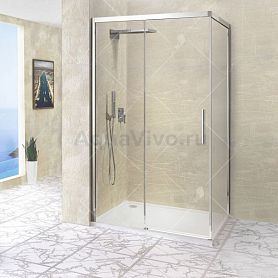 Душевой уголок RGW Leipzig LE-41 120x80, с доводчиком, стекло прозрачное, профиль хром - фото 1