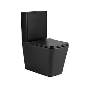 Унитаз Joki Bliss Т JK3062022MB напольный, безободковый, смыв Торнадо, с сиденьем микролифт, цвет черный матовый - фото 1