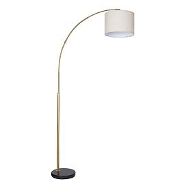 Торшер Arte Lamp Paolo A4060PN-1PB, арматура полированная медь, плафон ткань бежевая - фото 1