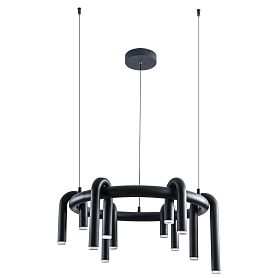 Подвесная люстра Arte Lamp Warhol A3258LM-30BK, арматура черная, плафон пластик белый - фото 1