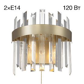 Бра Citilux Лаура CL301422, арматура шампань, плафоны хрусталь прозрачный - фото 1