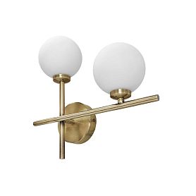 Бра Arte Lamp Bolla-Piccolo A3989AP-2AB, арматура античная бронза, плафон стекло белое - фото 1