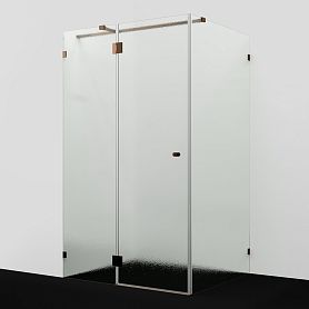 Душевой уголок WasserKRAFT Paar 88H07L-TXG 120x90, левый, стекло текстурное, профиль розовое золото - фото 1