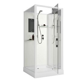 Душевая кабина Niagara Standart ST100/15Q/BK 100х100, стекло прозрачное, профиль белый, без крыши - фото 1