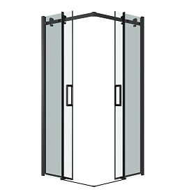 Душевой уголок Grossman Classic 300.K33.04.9090.21.00 90х90, стекло прозрачное, профиль черный матовый - фото 1