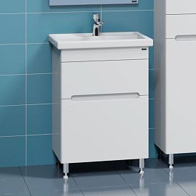 Тумба под раковину Санта Лондон 60 напольная, с ящиками, цвет белый - фото 1