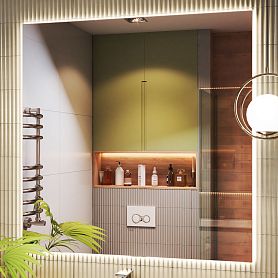 Зеркало Vigo Quadro Comfort 100x100, с подсветкой, функцией антизапотевания - фото 1