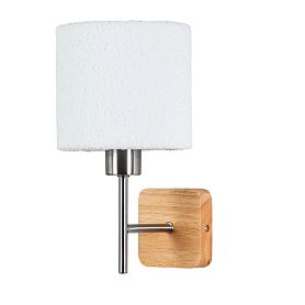 Бра Arte Lamp Charlie A5071AP-1SS, арматура матовое серебро, плафон ткань белая - фото 1